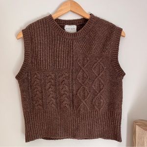 Brown Cropped Sweater Vest